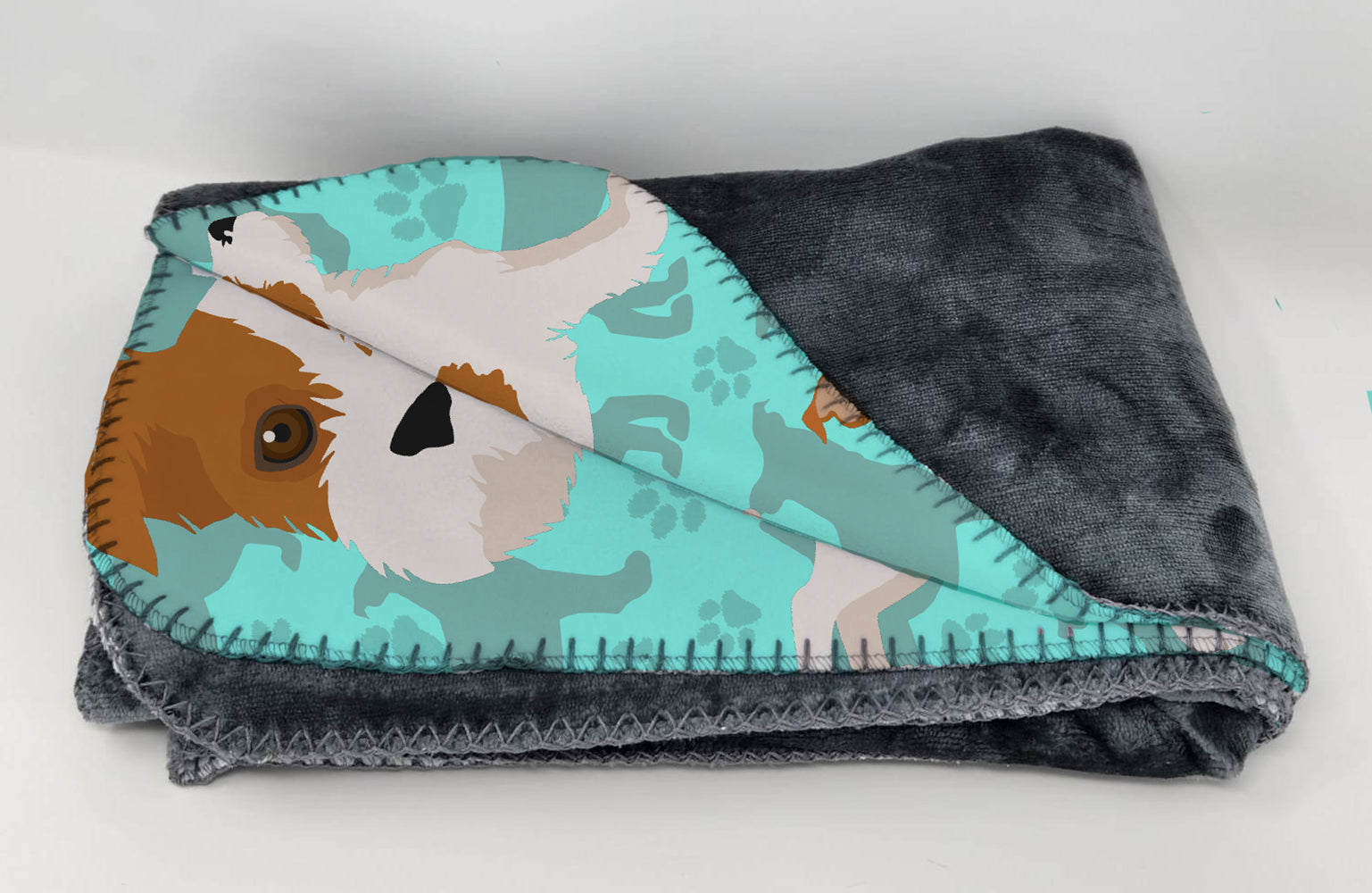 Red and White Jack Russell Terrier Soft Travel Blanket with Bag - the-store.com
