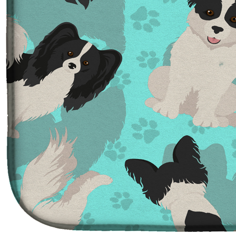 Black and Whtie Papillon Dish Drying Mat