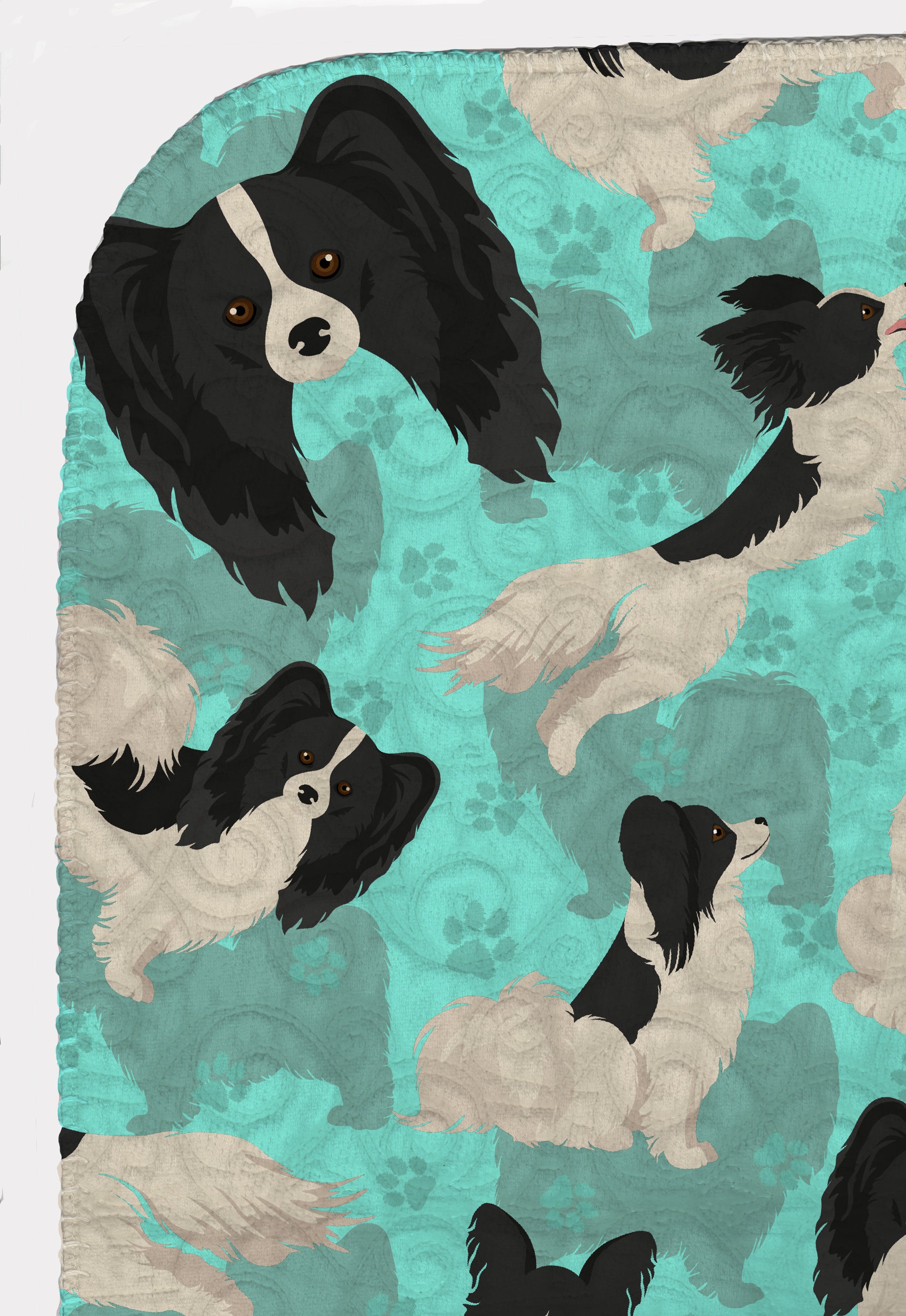 Black and Whtie Papillon Quilted Blanket 50x60 - the-store.com