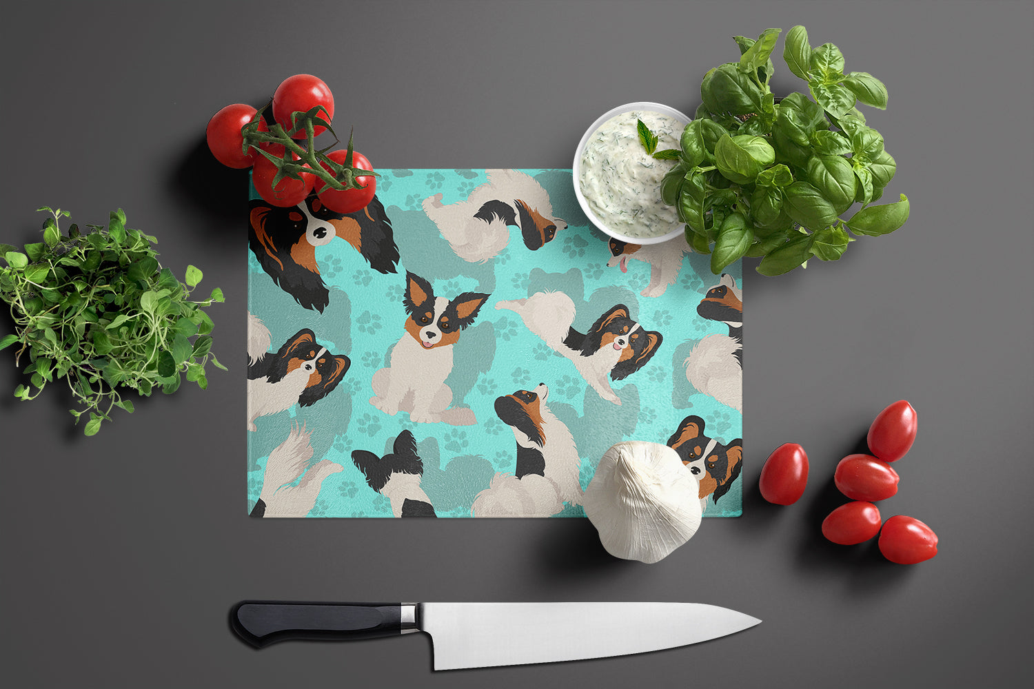 Tricolor Papillon Glass Cutting Board Large - the-store.com