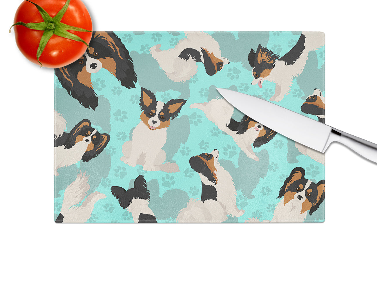 Tricolor Papillon Glass Cutting Board Large - the-store.com