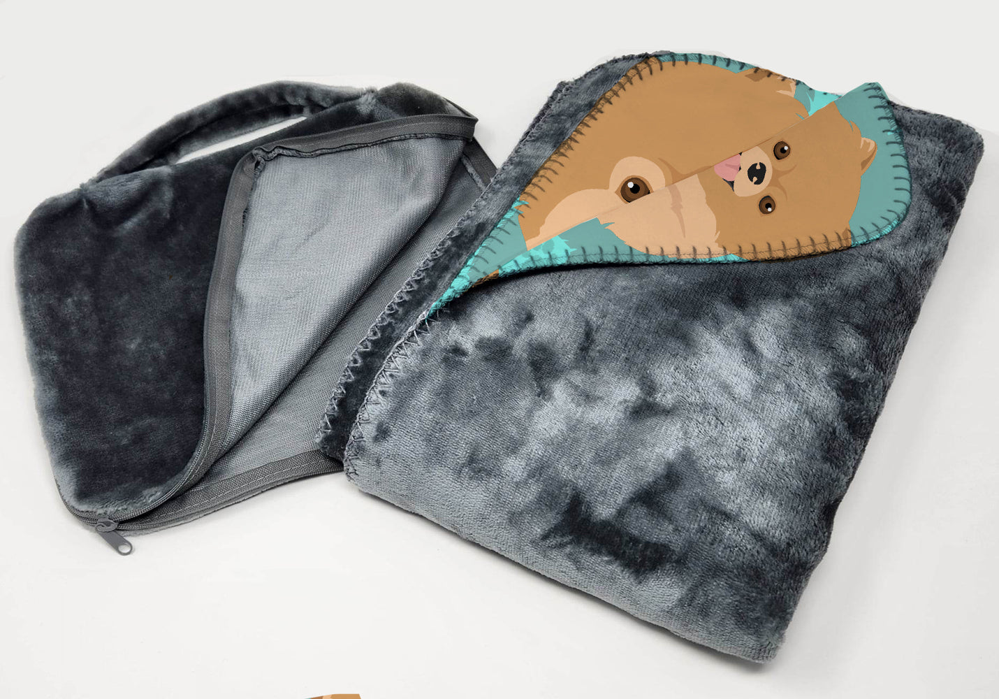 Orange Pomeranian Soft Travel Blanket with Bag - the-store.com