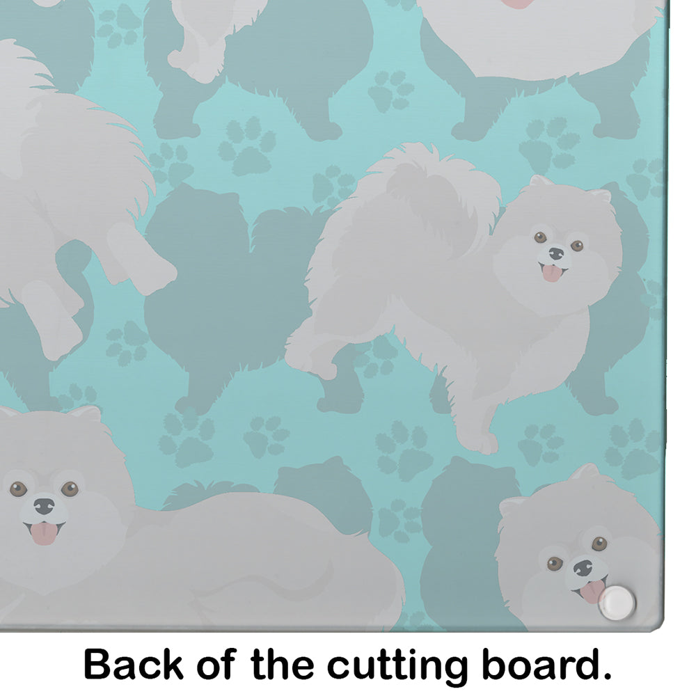 White Pomeranian Glass Cutting Board Large - the-store.com