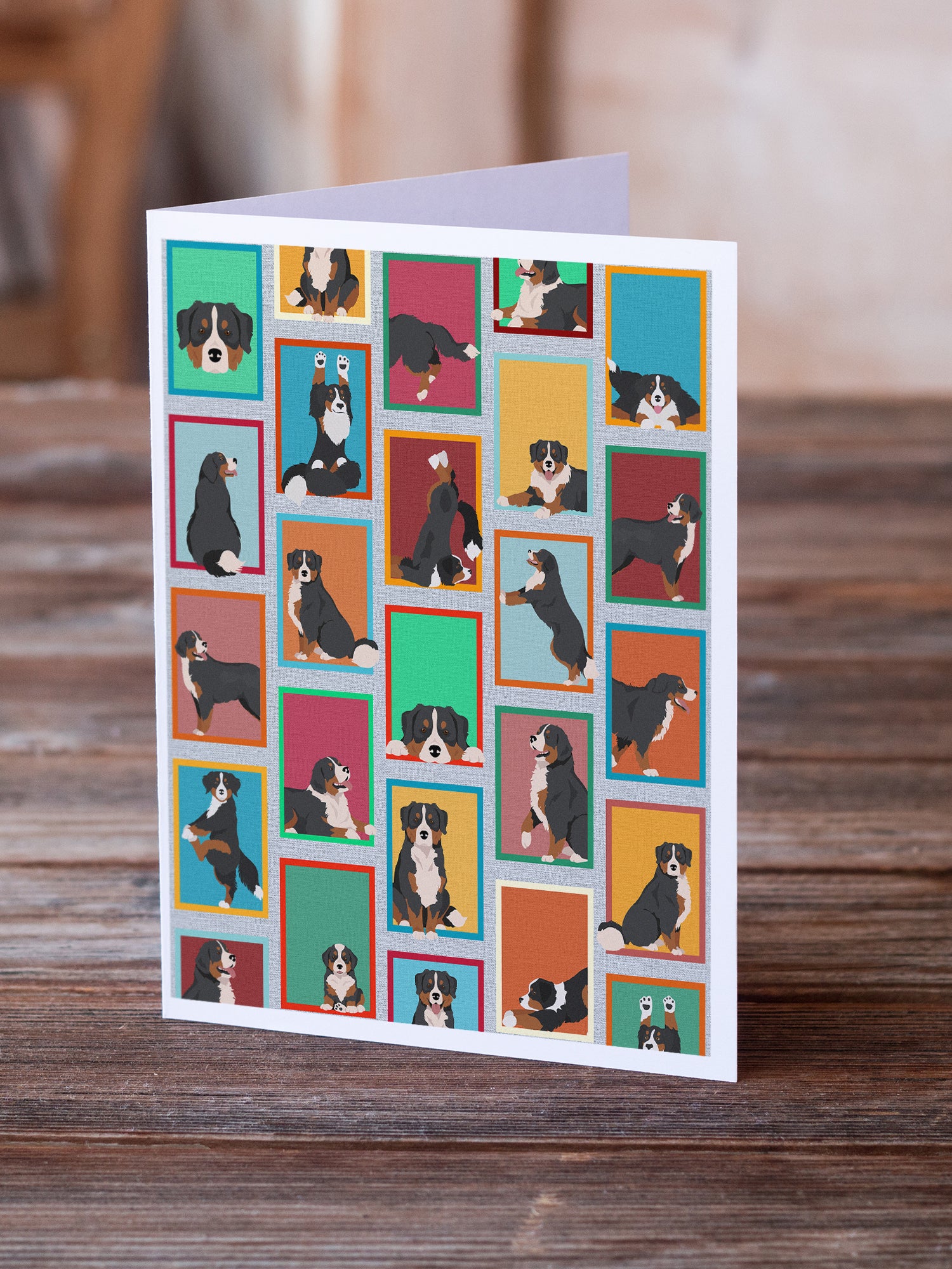 Lots of Bernese Mountain Dog Greeting Cards and Envelopes Pack of 8 - the-store.com