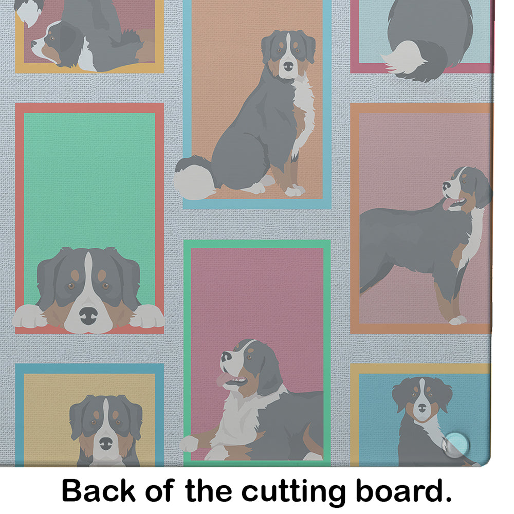 Lots of Bernese Mountain Dog Glass Cutting Board Large - the-store.com