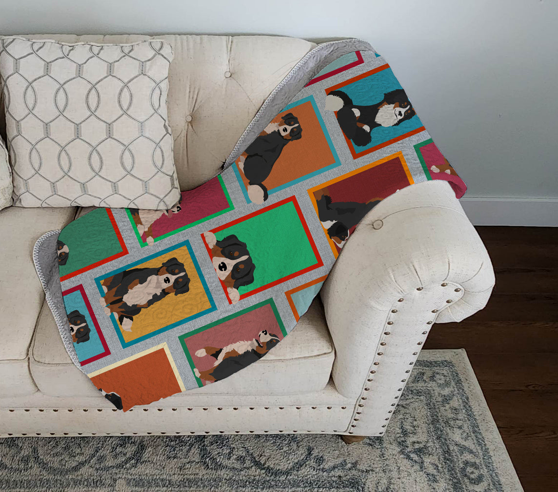 Lots of Bernese Mountain Dog Quilted Blanket 50x60 - the-store.com