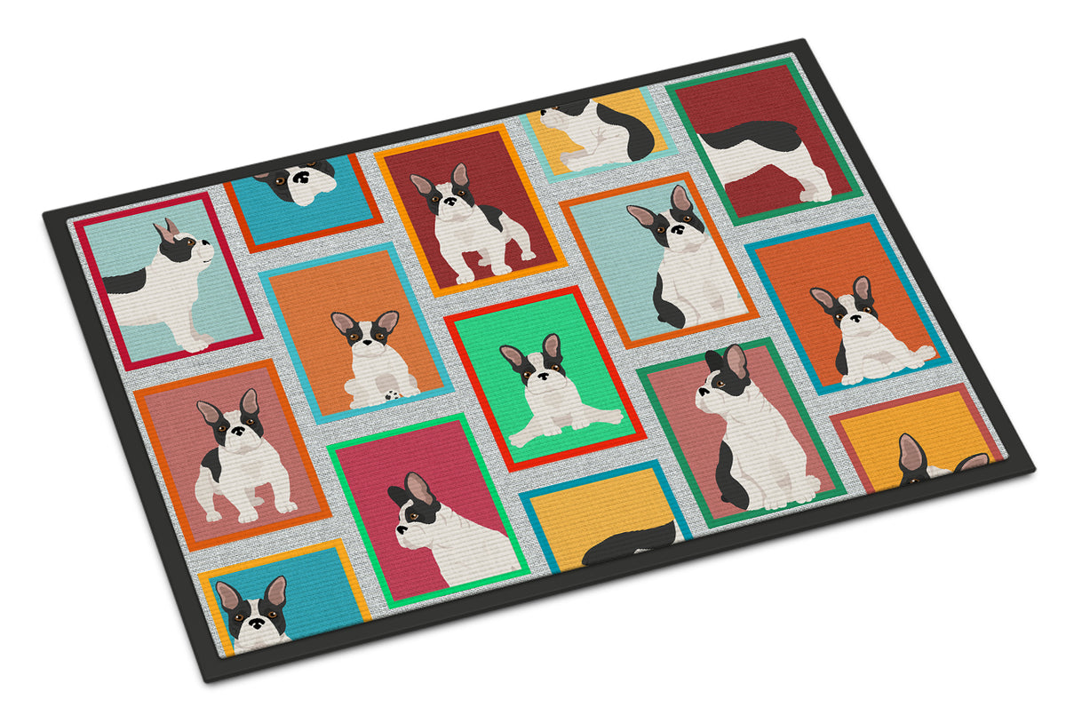 Buy this Lots of Black and White French Bulldog Indoor or Outdoor Mat 24x36