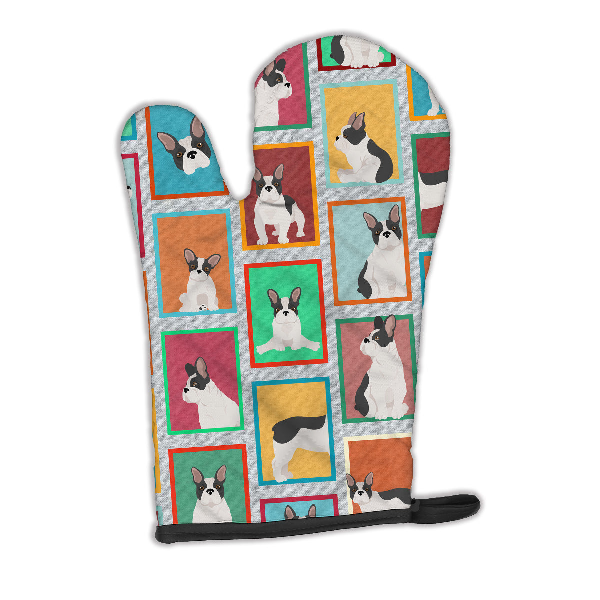 Lots of Black and White French Bulldog Oven Mitt