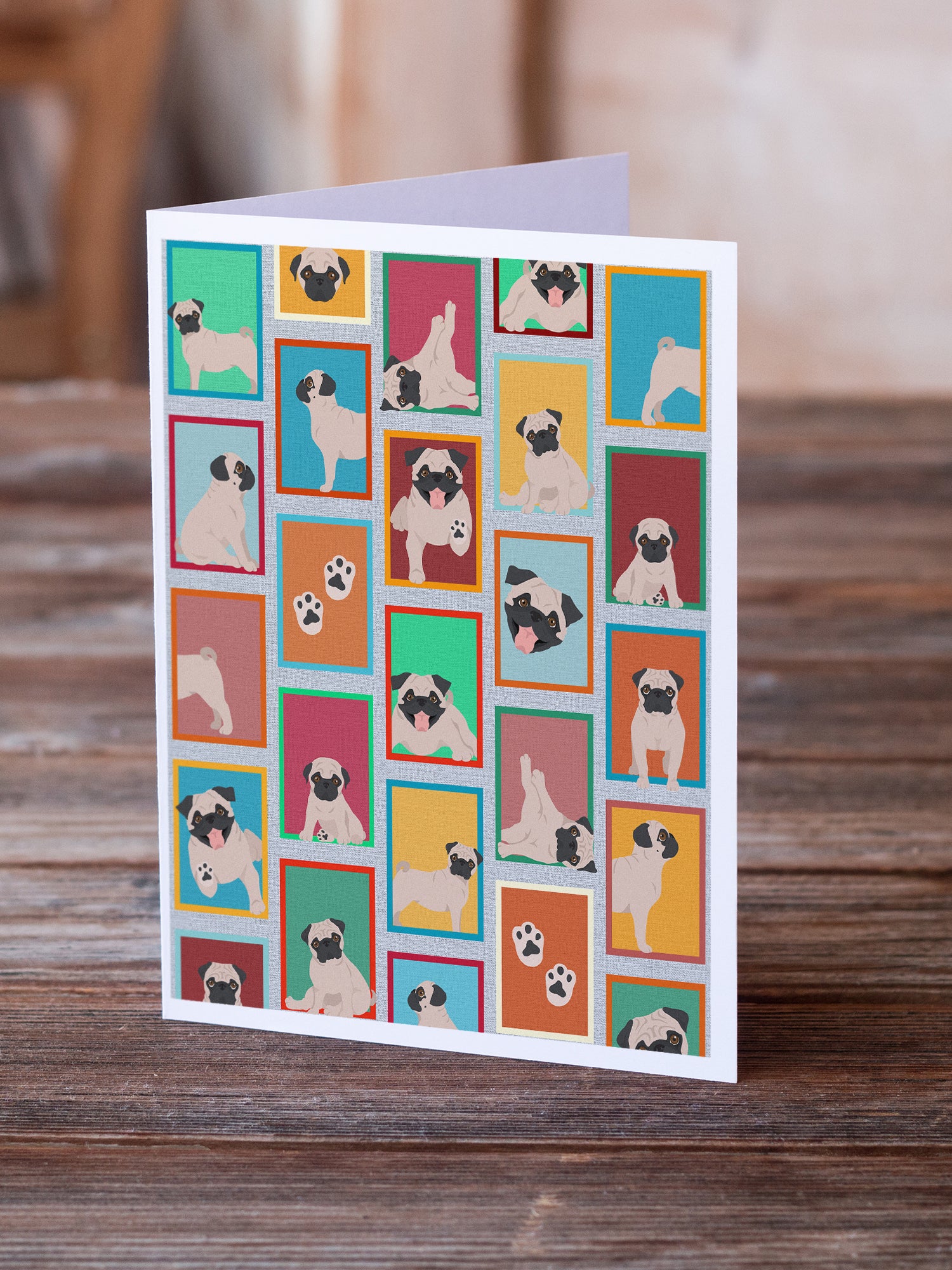 Buy this Lots of Fawn Pug Greeting Cards and Envelopes Pack of 8