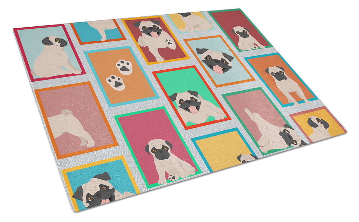 Buy this Lots of Fawn Pug Glass Cutting Board Large