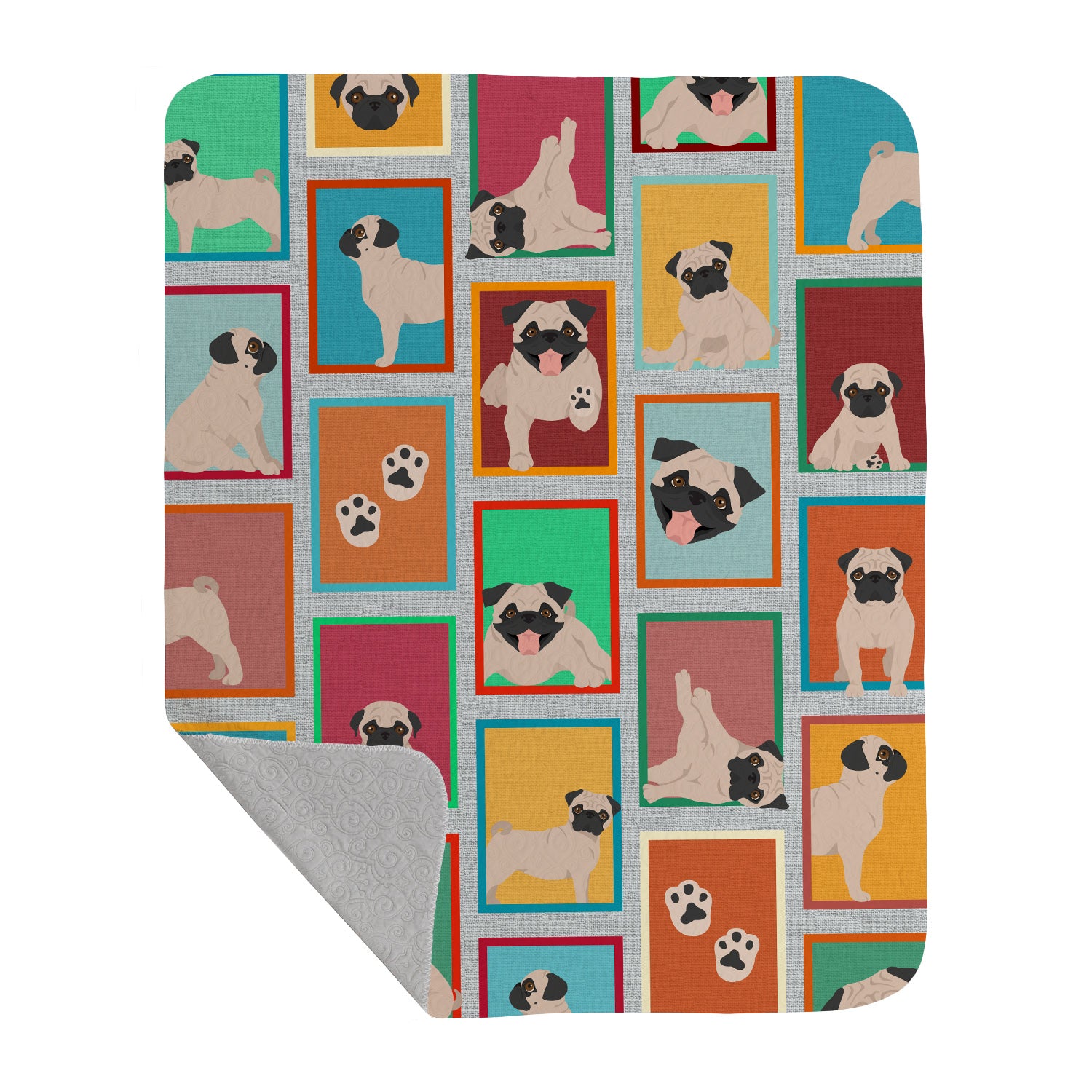 Buy this Lots of Fawn Pug Quilted Blanket 50x60