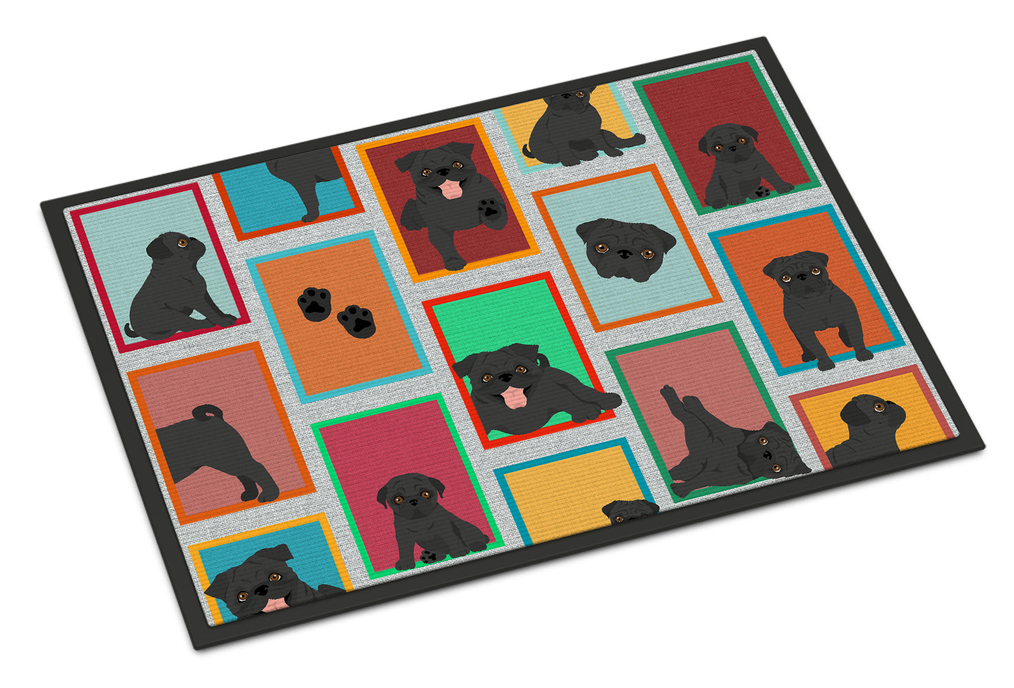 Caroline's Treasures Lots of Black Pug Doormat - 24x36 Decorative Floor Mat – Indoor/Outdoor Rug with Artistic Flair