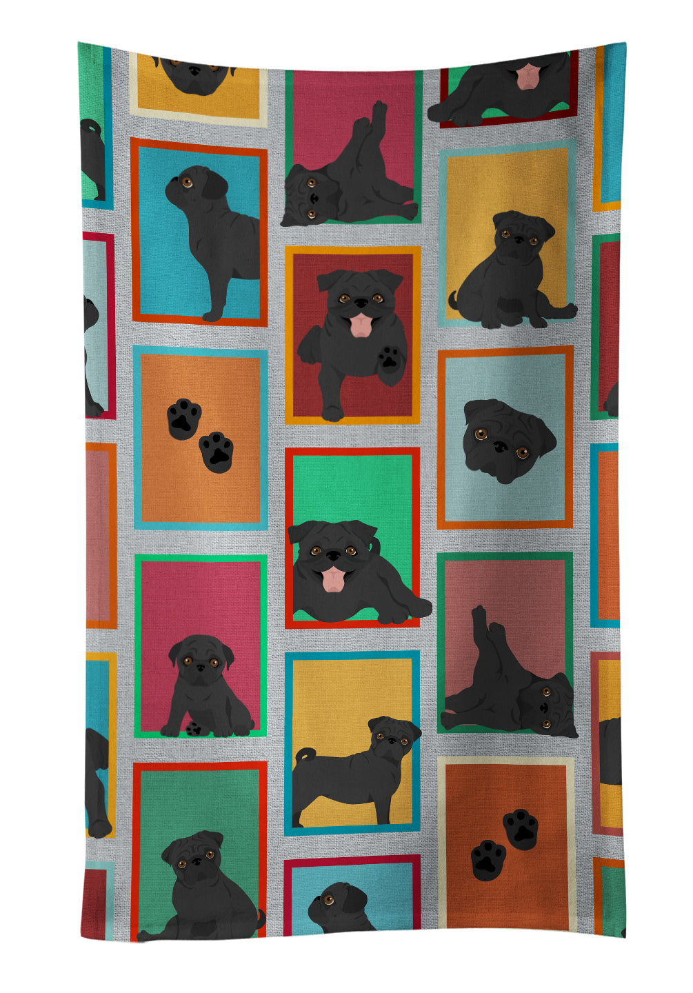 Buy this Lots of Black Pug Kitchen Towel