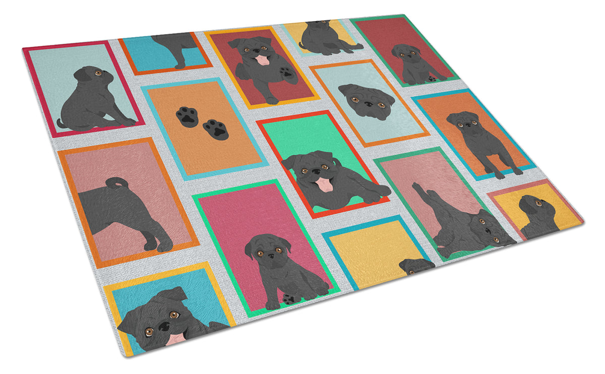 Buy this Lots of Black Pug Glass Cutting Board Large