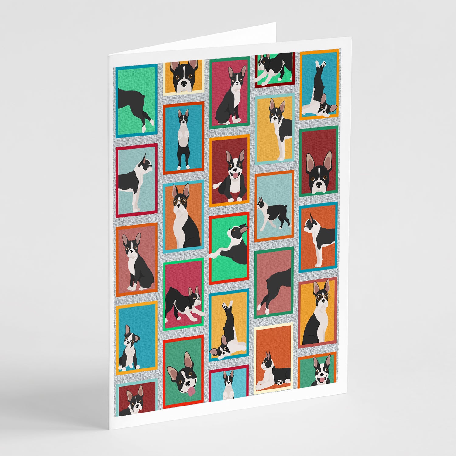 Buy this Lots of Boston Terrier Greeting Cards and Envelopes Pack of 8