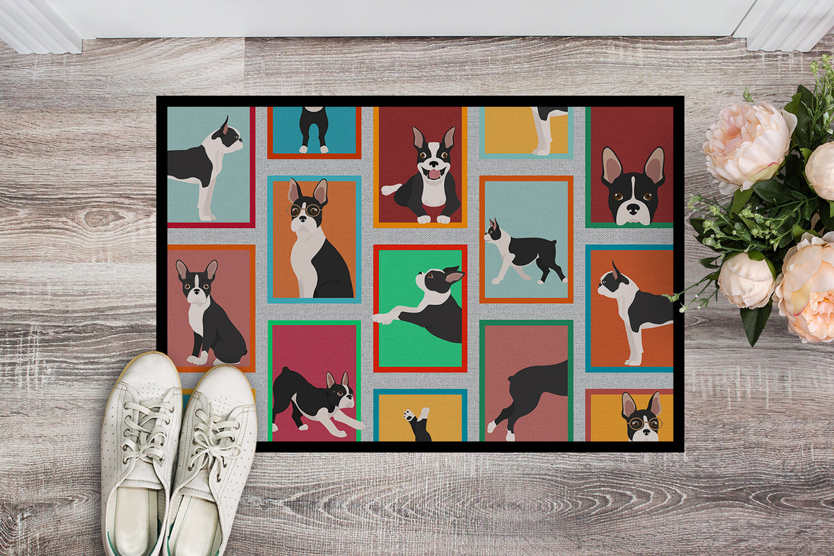 Caroline's Treasures Lots of Boston Terrier Doormat - 18x27 Decorative Floor Mat – Indoor/Outdoor Rug with Artistic Flair