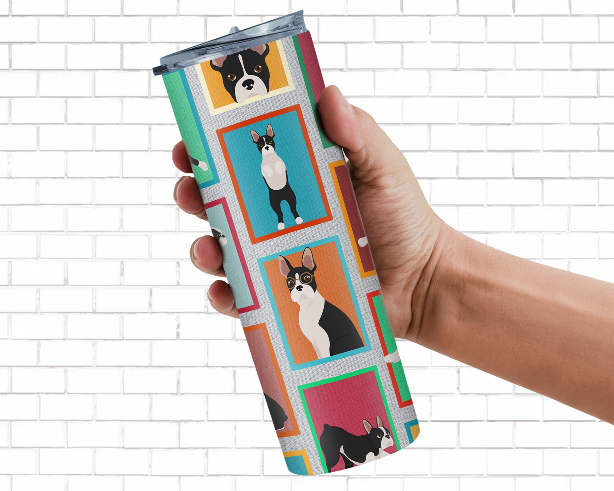 Lots of Boston Terrier Stainless Steel 20 oz Skinny Tumbler - the-store.com