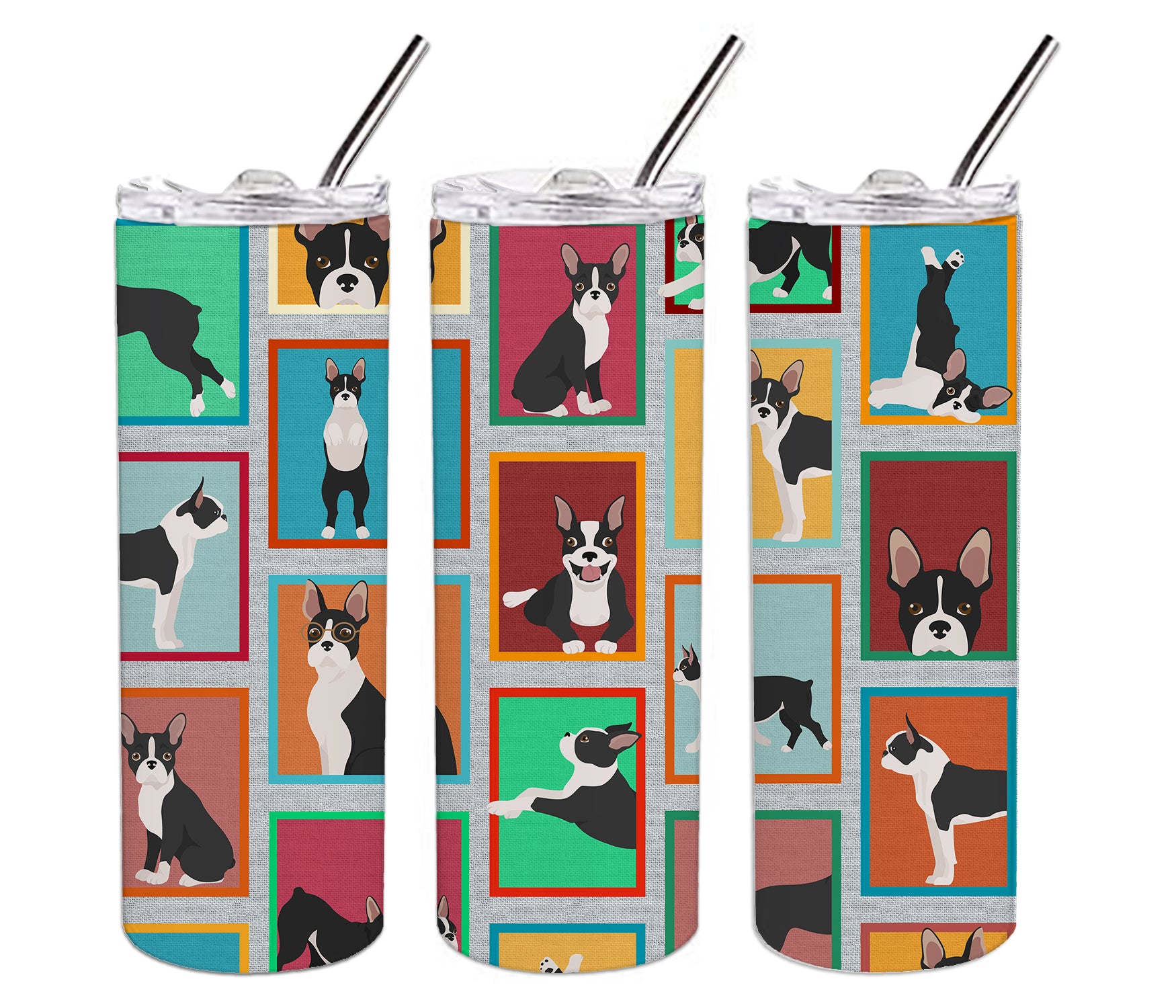 Lots of Boston Terrier Stainless Steel 20 oz Skinny Tumbler - the-store.com