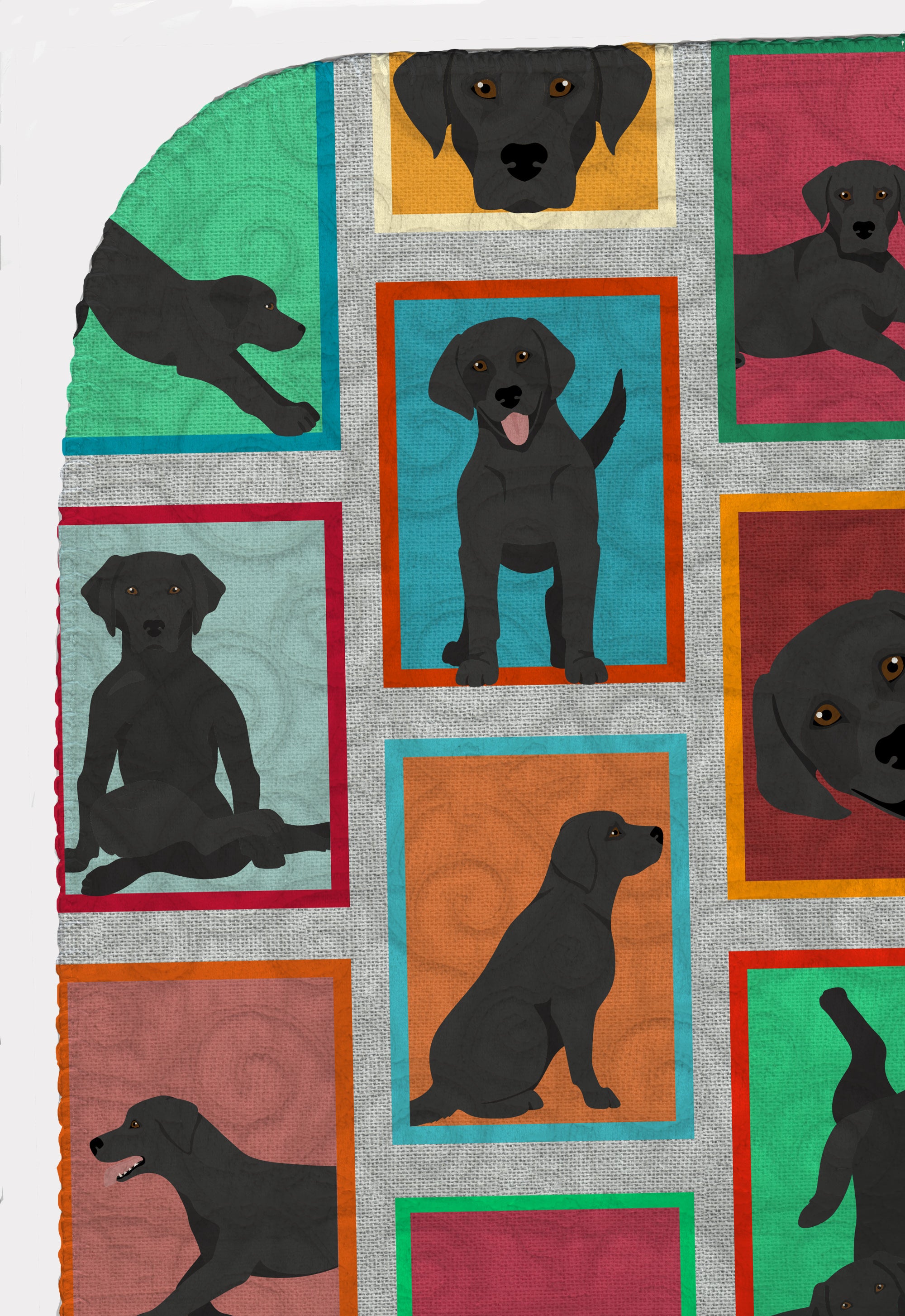 Lots of Black Labrador Retriever Quilted Blanket 50x60 - the-store.com