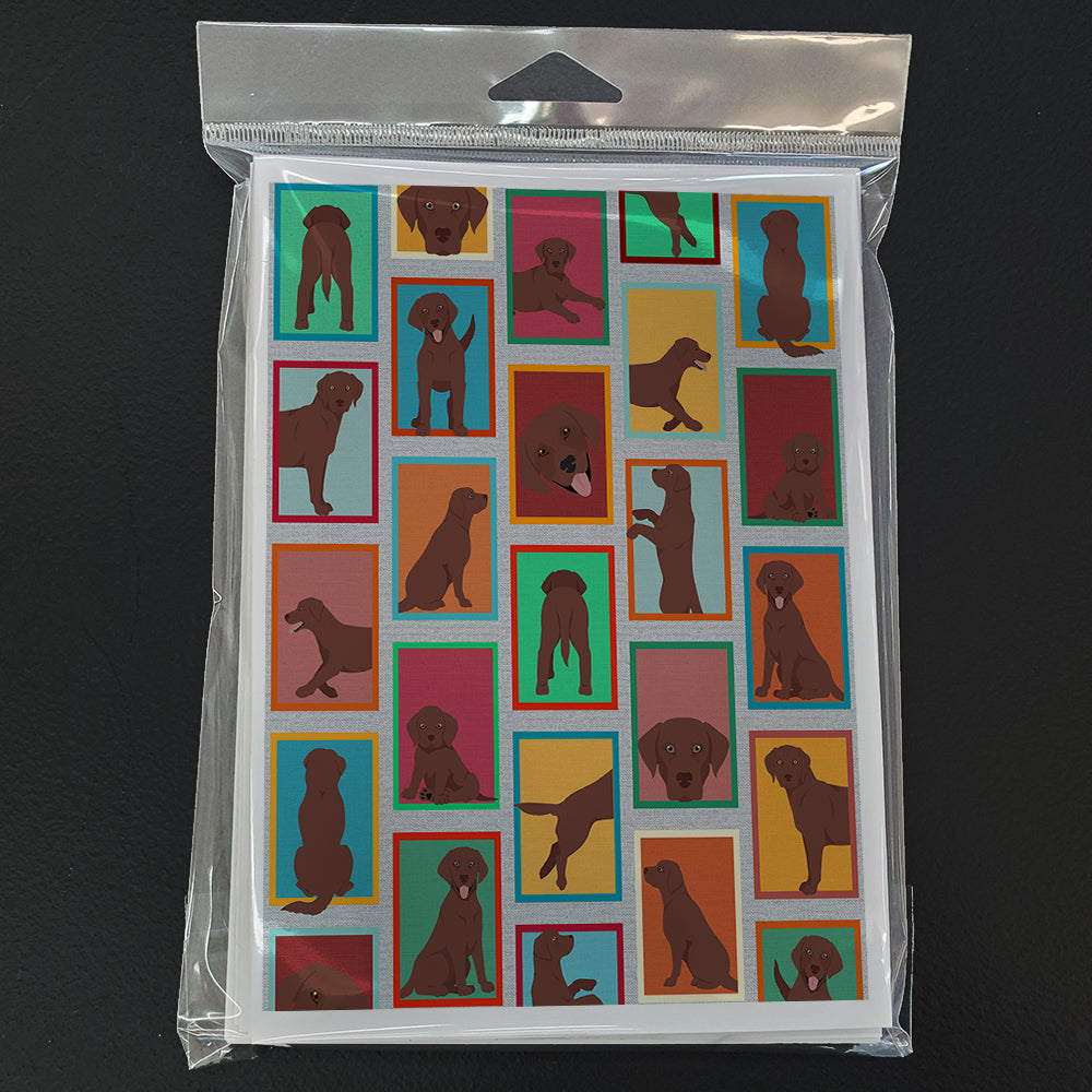 Lots of Chocolate Labrador Retriever Greeting Cards and Envelopes Pack of 8 - the-store.com