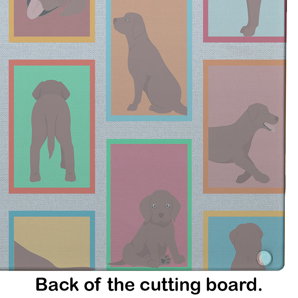 Lots of Chocolate Labrador Retriever Glass Cutting Board Large - the-store.com