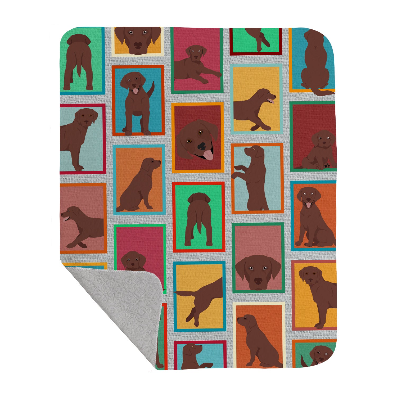 Buy this Lots of Chocolate Labrador Retriever Quilted Blanket 50x60