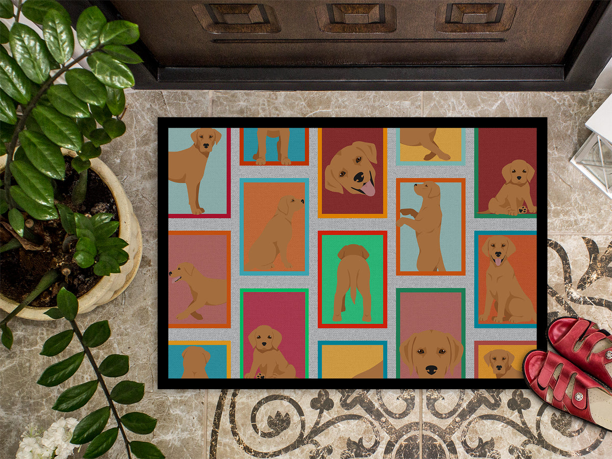 Caroline's Treasures Lots of Red Fox Labrador Retriever Doormat - 18x27 Decorative Floor Mat – Indoor/Outdoor Rug with Artistic Flair
