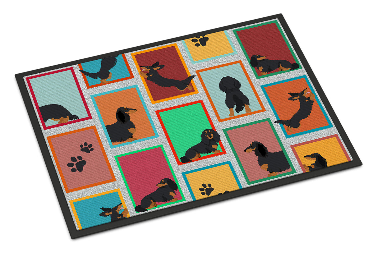 Buy this Lots of Longhaired Black Tan Dachshund Indoor or Outdoor Mat 24x36