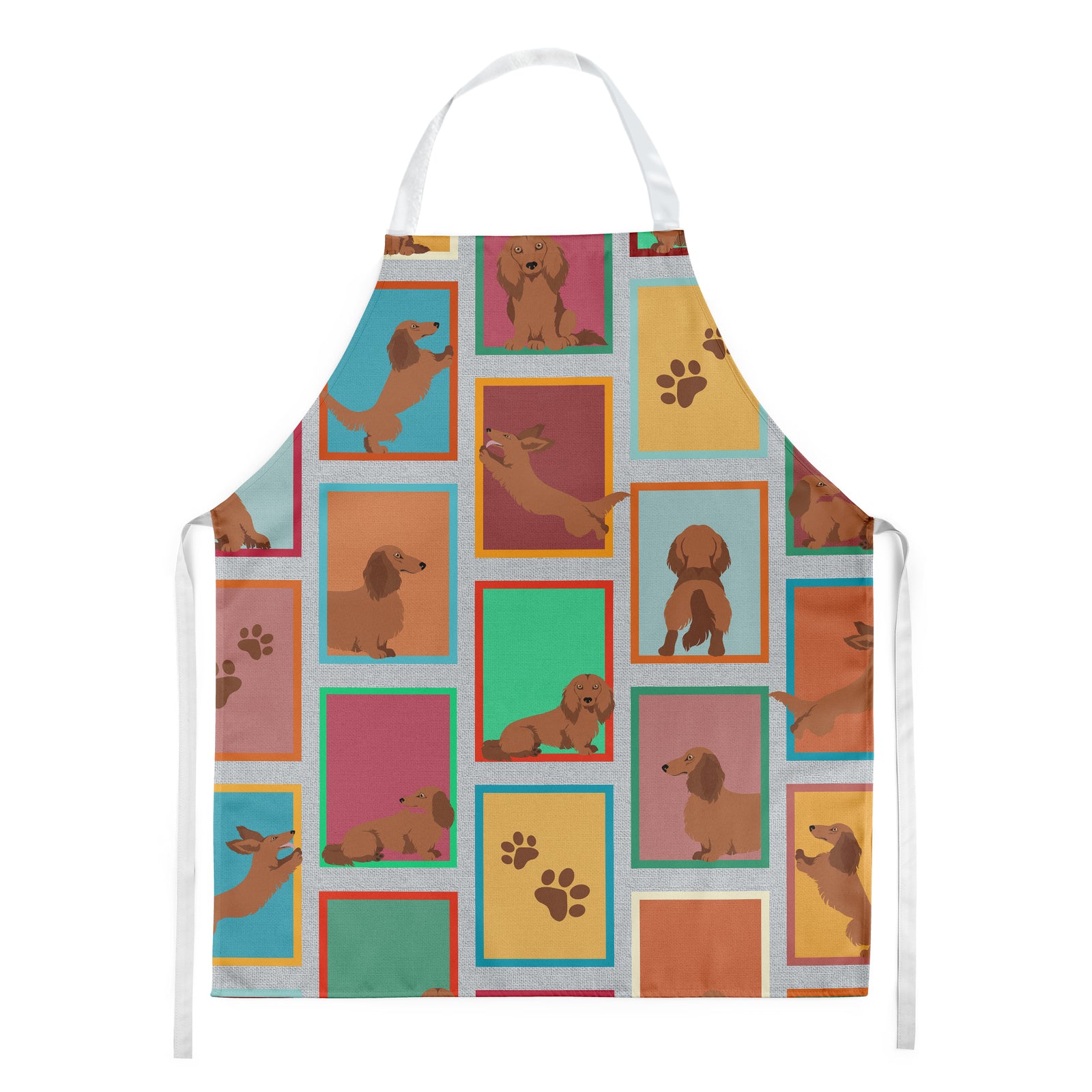 Lots of Longhaired Red Dachshund Apron