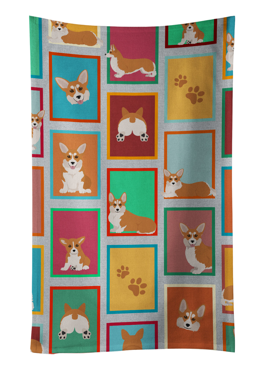Buy this Lots of Red and White Pembroke Corgi Kitchen Towel