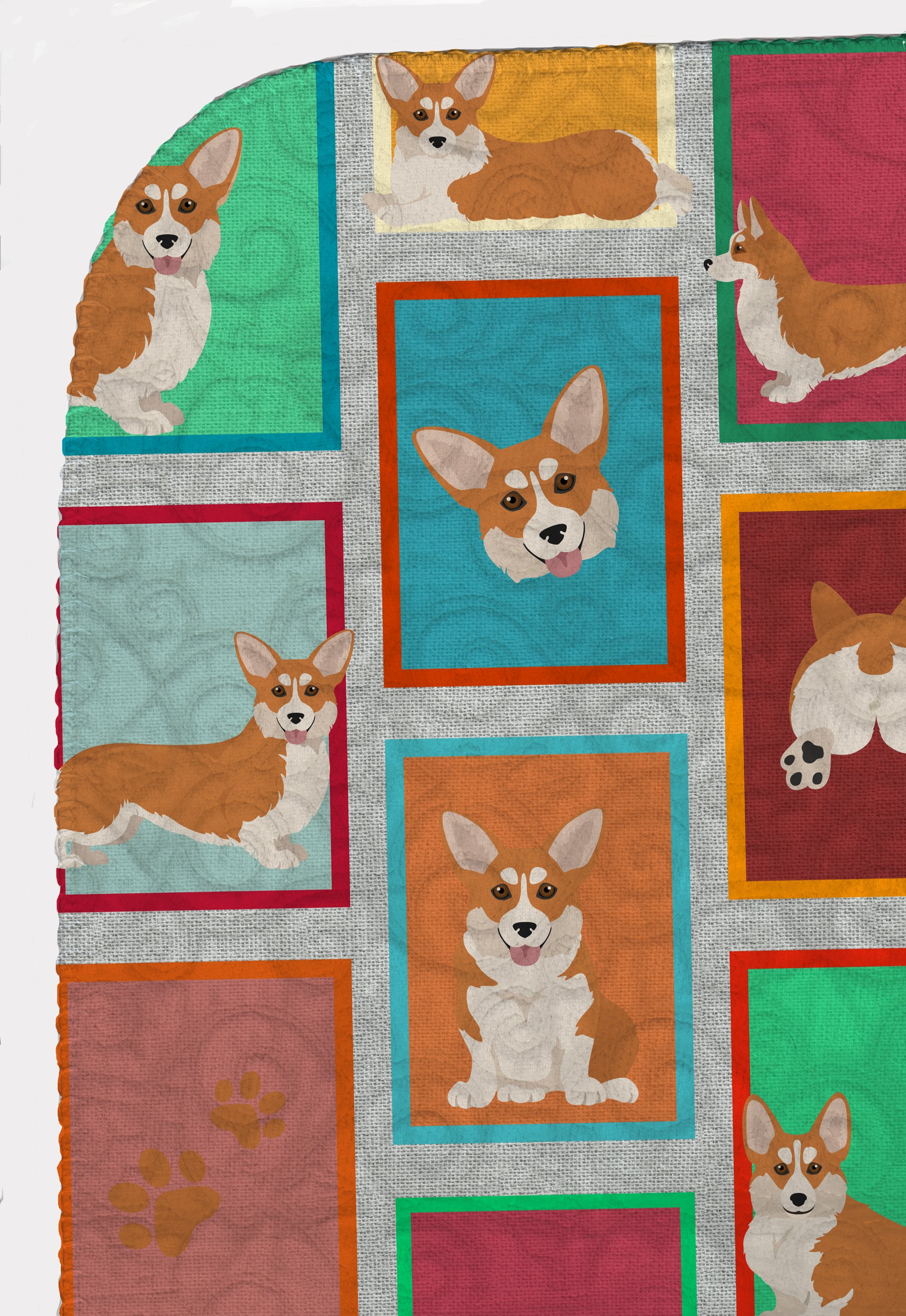 Lots of Red and White Pembroke Corgi Quilted Blanket 50x60 - the-store.com
