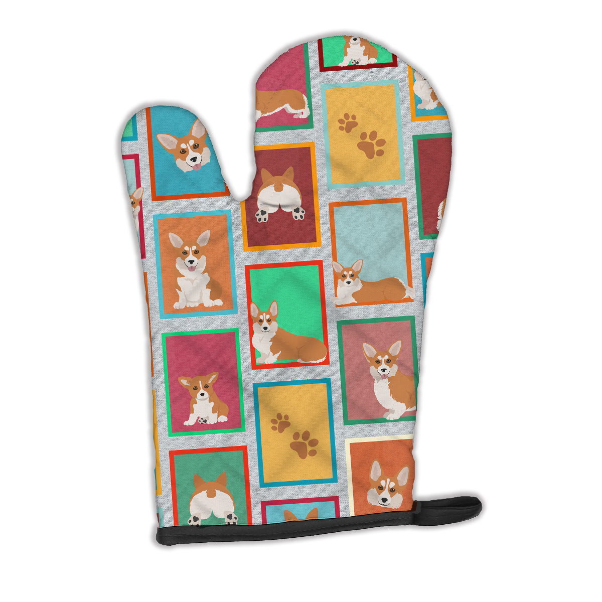 Lots of Red and White Pembroke Corgi Oven Mitt  the-store.com.