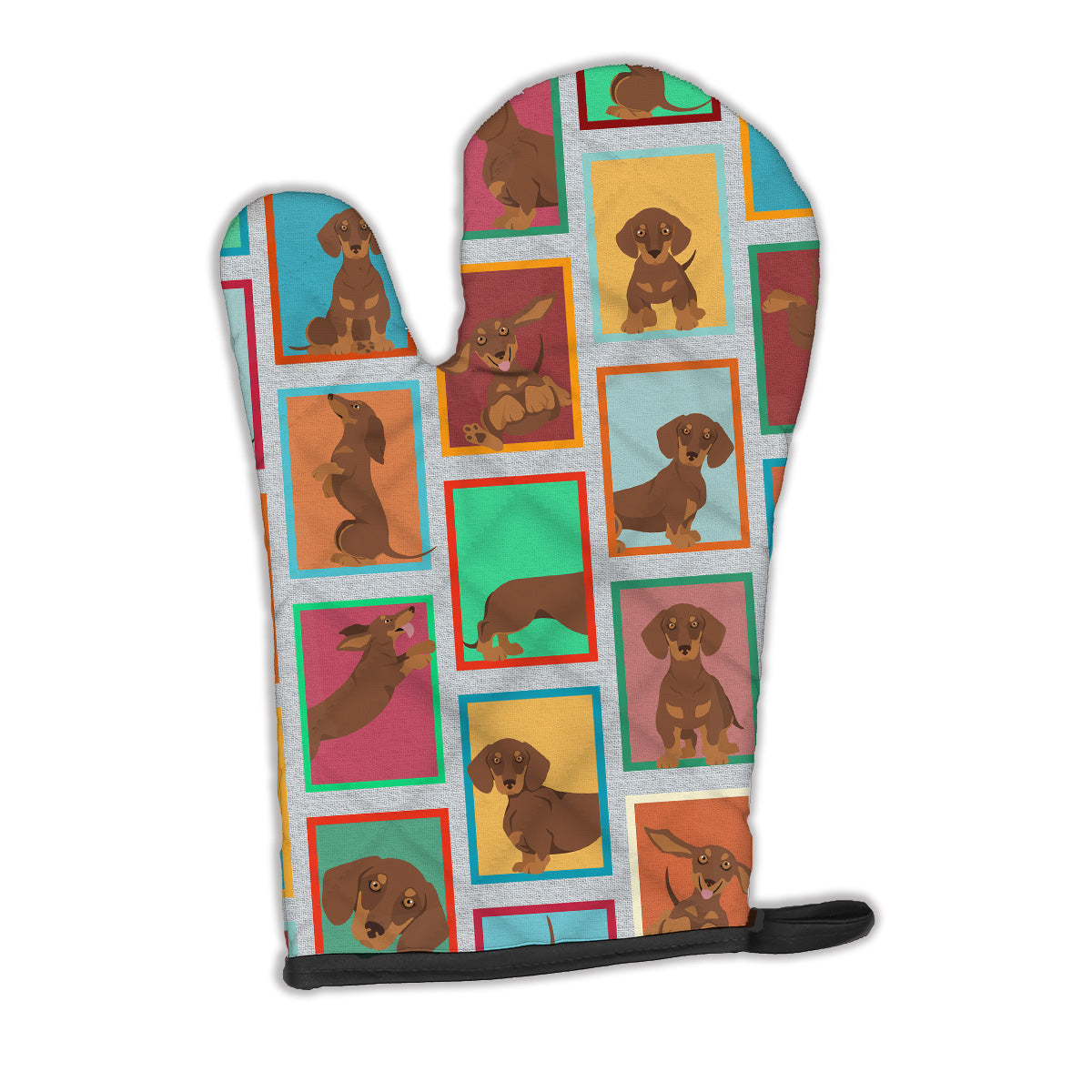 Lots of Chocolate and Tan Dachshund Oven Mitt