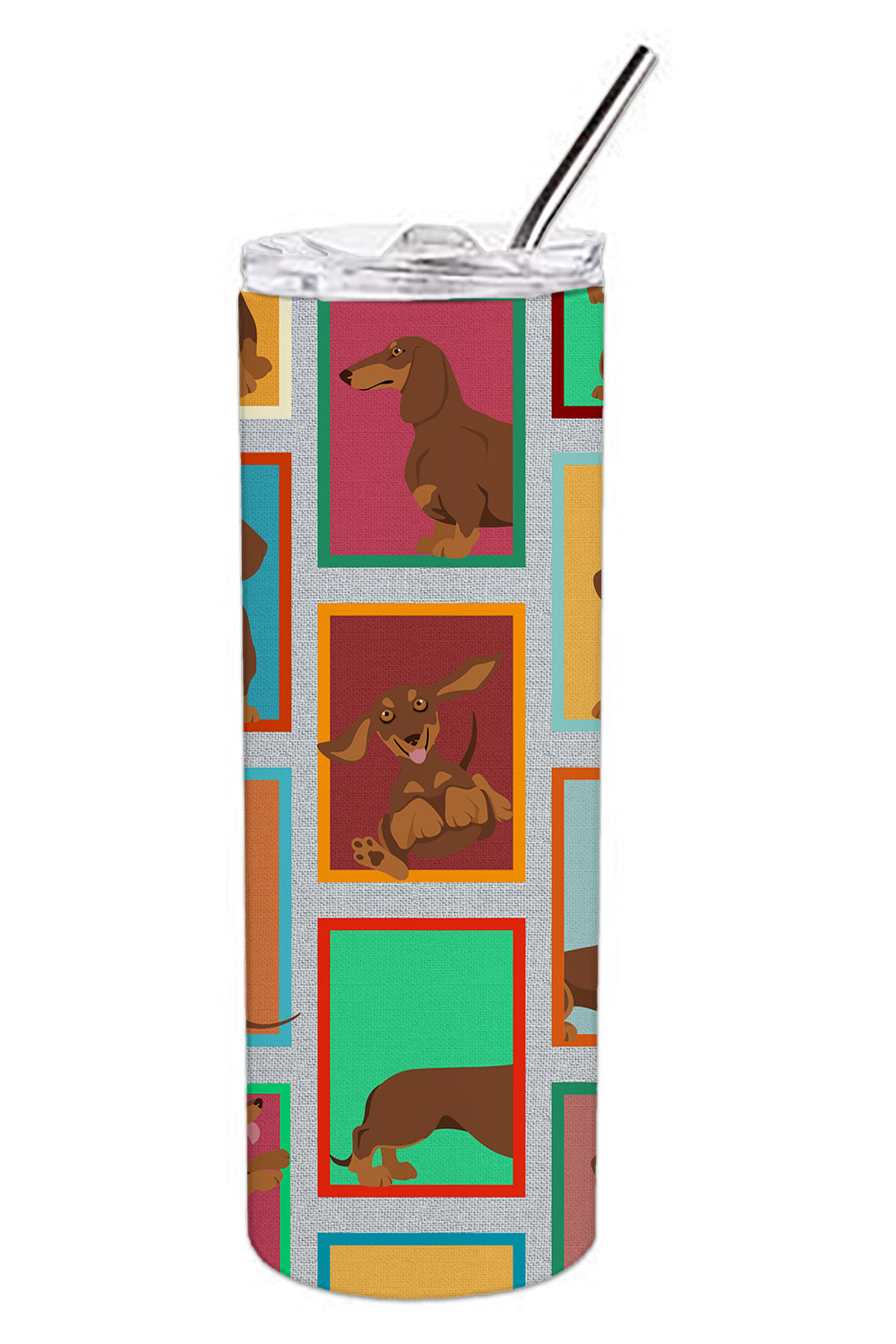 Buy this Lots of Chocolate and Tan Dachshund Stainless Steel 20 oz Skinny Tumbler