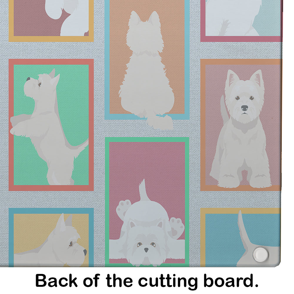 Lots of Westie Glass Cutting Board Large - the-store.com