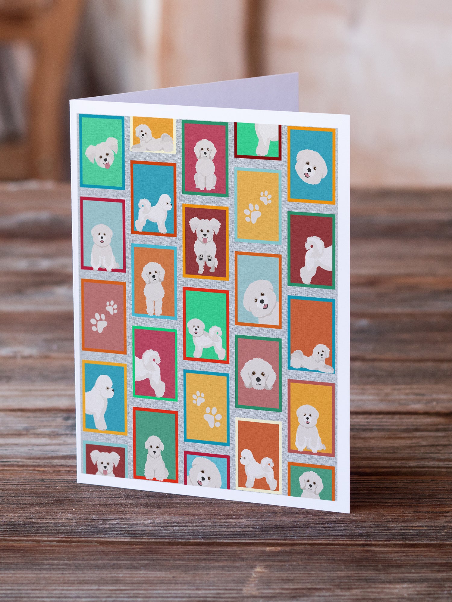 Lots of Bichon Frise Greeting Cards and Envelopes Pack of 8 - the-store.com