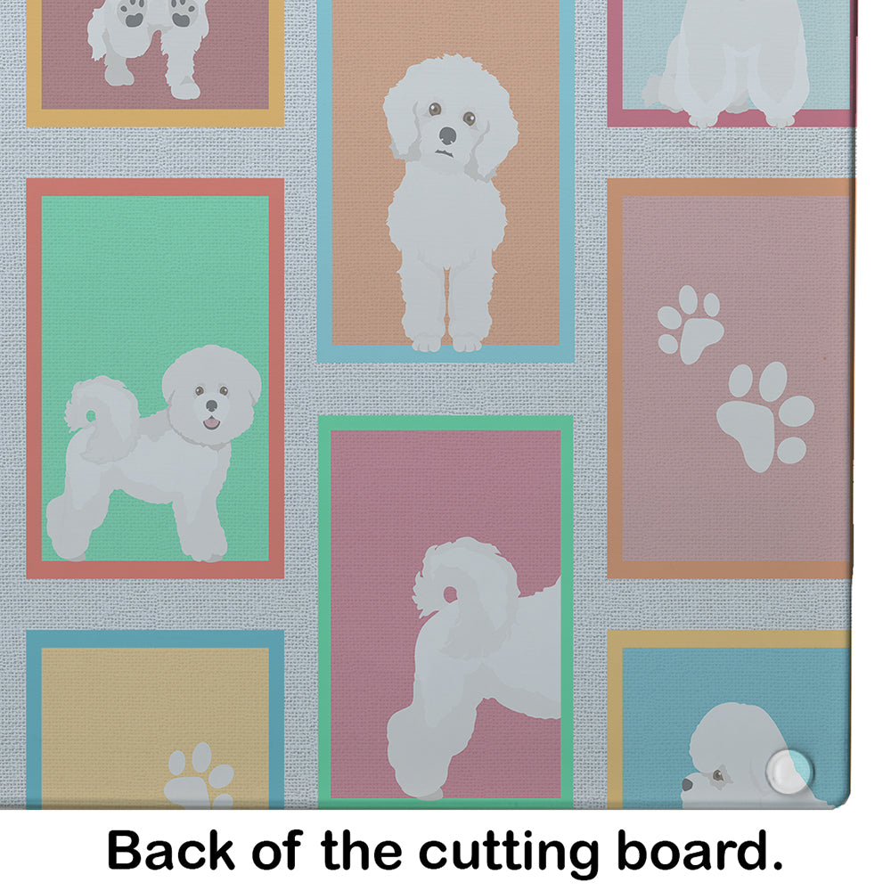 Lots of Bichon Frise Glass Cutting Board Large - the-store.com