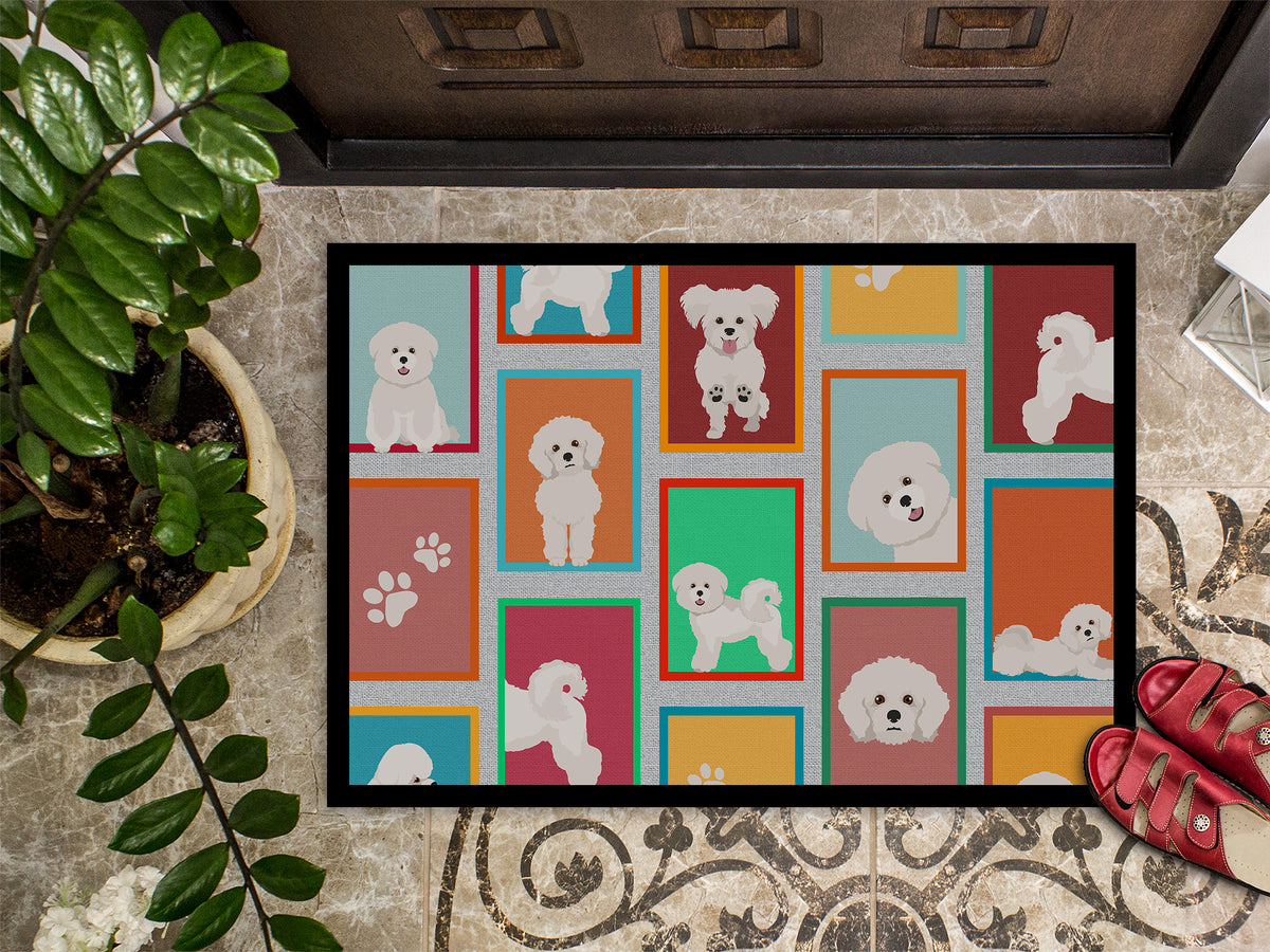 Caroline's Treasures Lots of Bichon Frise Doormat - 18x27 Decorative Floor Mat – Indoor/Outdoor Rug with Artistic Flair