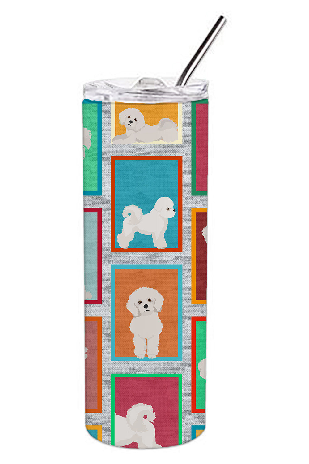 Lots of Bichon Frise Stainless Steel 20 oz Skinny Tumbler - the-store.com