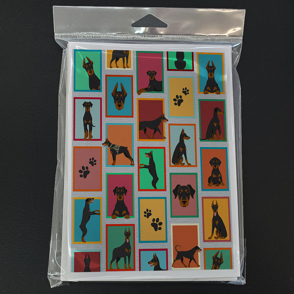 Lots of Doberman Pinscher Greeting Cards and Envelopes Pack of 8 - the-store.com