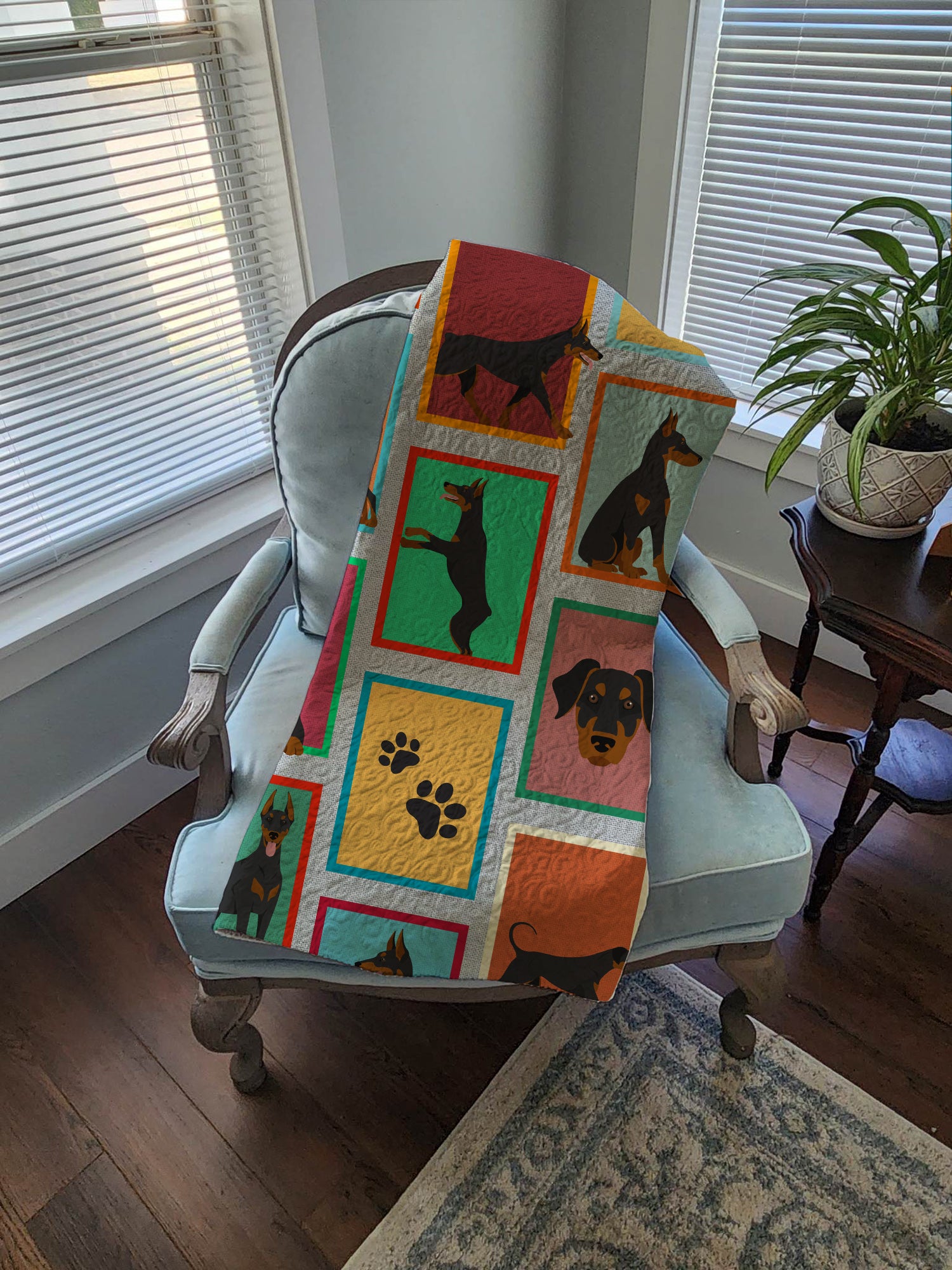 Lots of Doberman Pinscher Quilted Blanket 50x60 - the-store.com