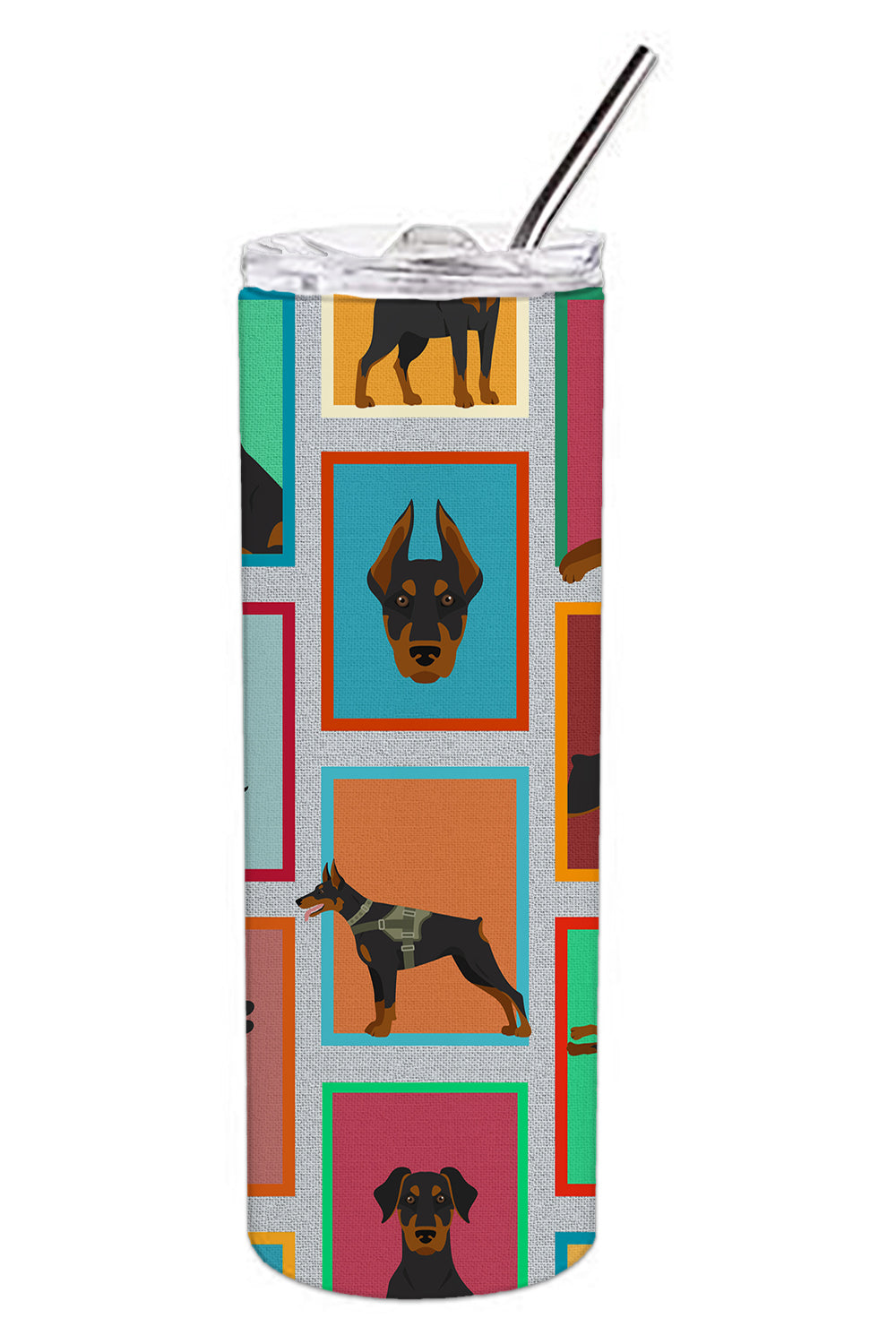 Lots of Doberman Pinscher Stainless Steel 20 oz Skinny Tumbler - the-store.com