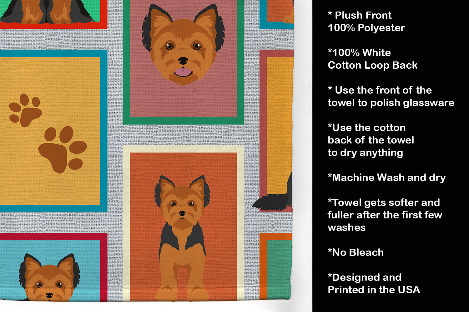 Lots of Black and Tan Yorkie Kitchen Towel - the-store.com
