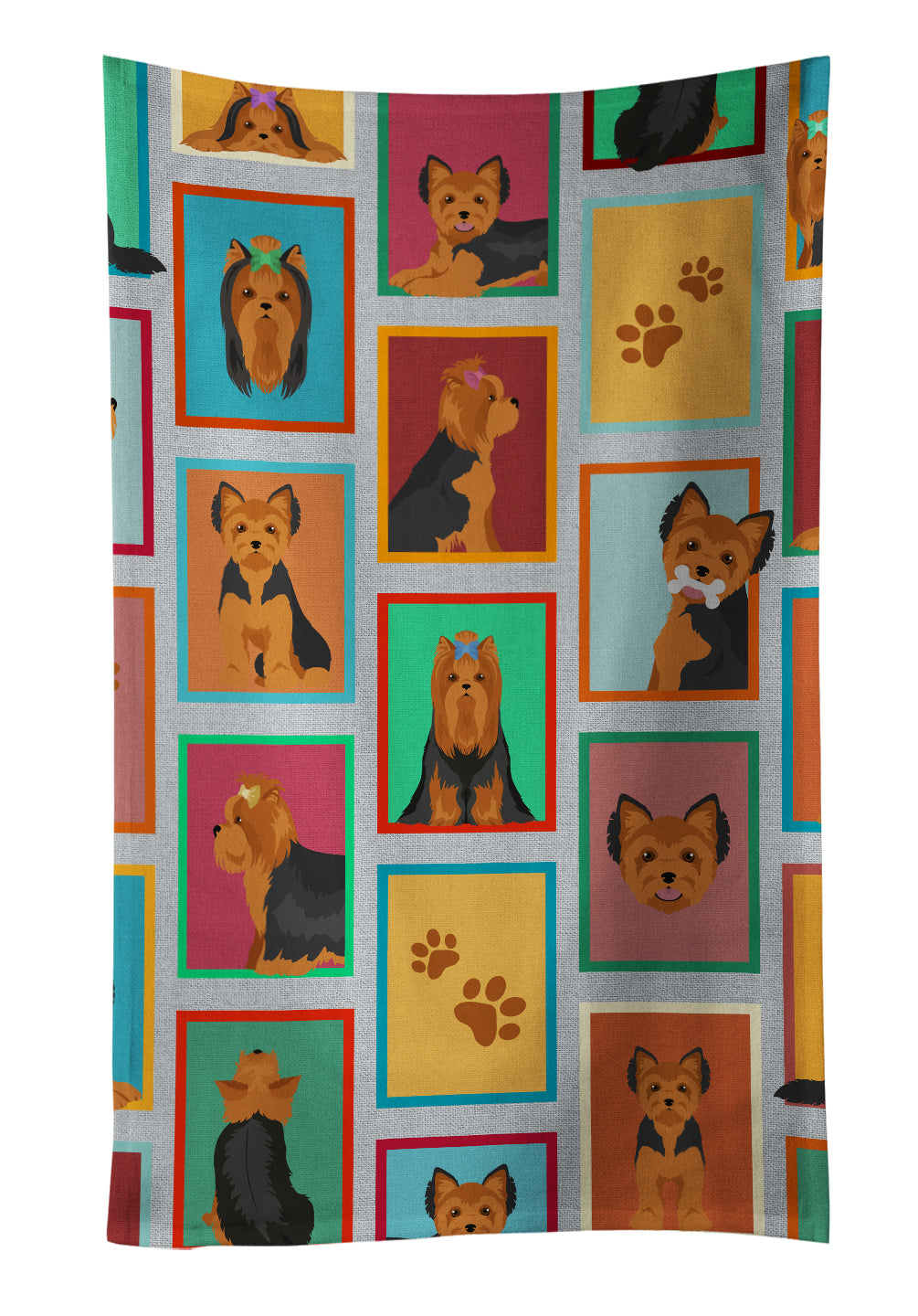 Buy this Lots of Black and Tan Yorkie Kitchen Towel