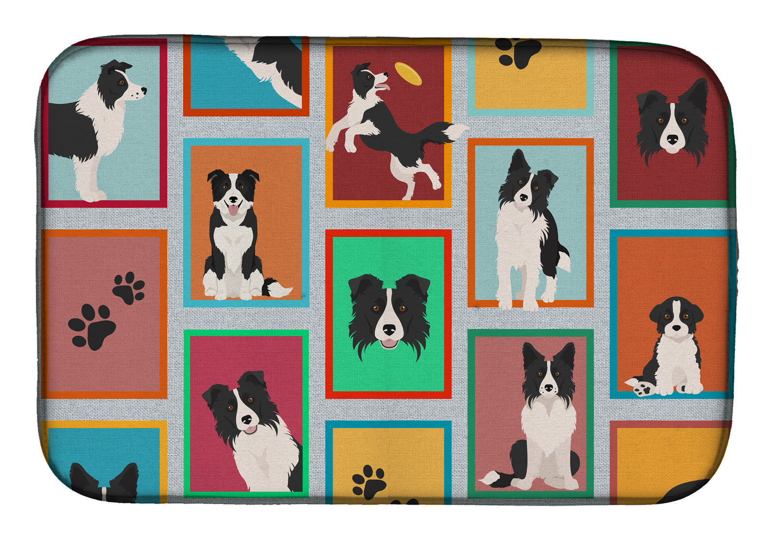 Lots of Border Collie Dish Drying Mat  the-store.com.