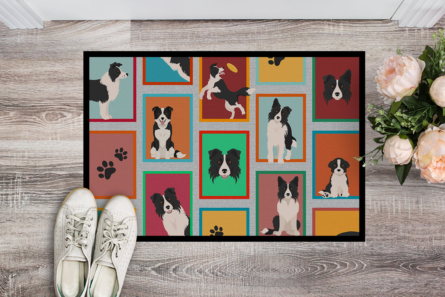 Lots of Border Collie Indoor or Outdoor Mat 24x36 - the-store.com