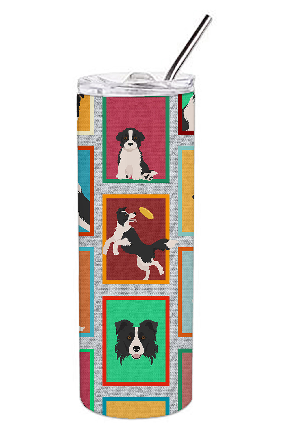 Buy this Lots of Border Collie Stainless Steel 20 oz Skinny Tumbler