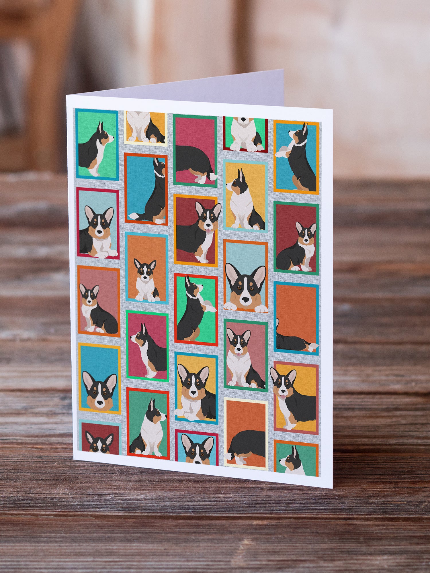 Buy this Lots of Tricolor Cardigan Corgi Greeting Cards and Envelopes Pack of 8
