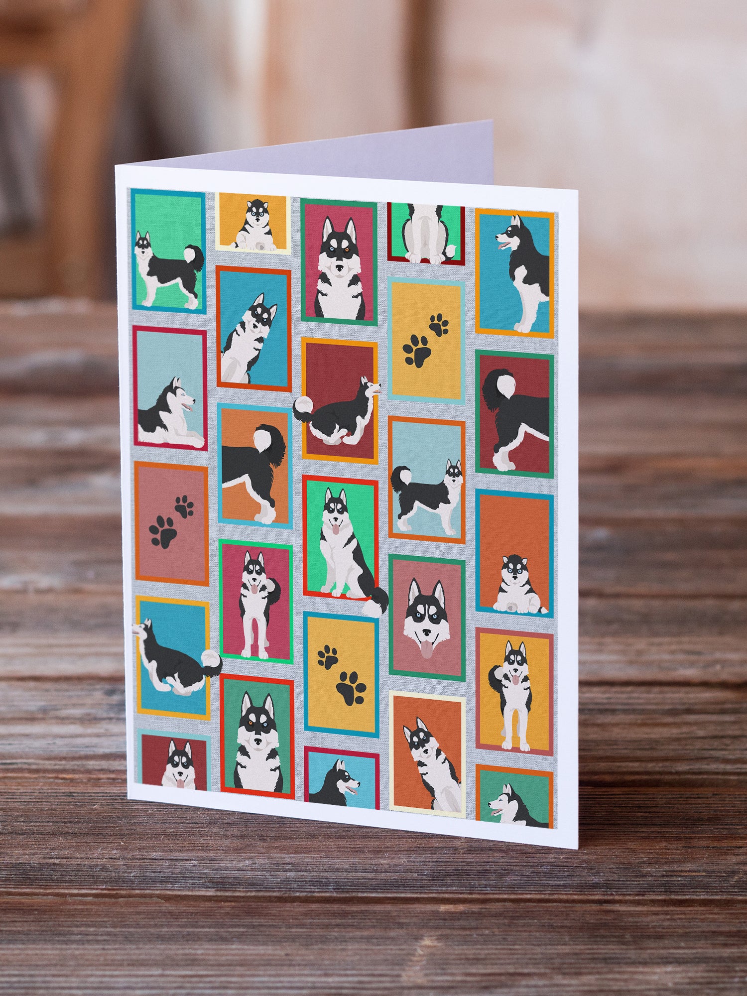 Lots of Siberian Husky Greeting Cards and Envelopes Pack of 8 - the-store.com