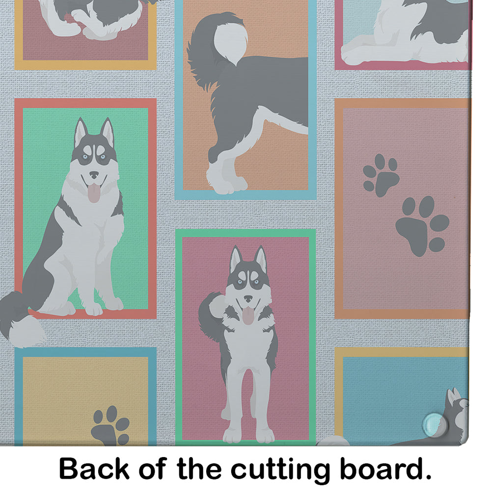 Lots of Siberian Husky Glass Cutting Board Large - the-store.com